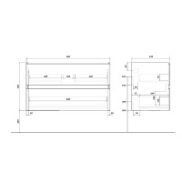 Тумба под раковину без столешницы SanStar Graffa 100 подвесная, дуб вотан, графит софт