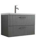 Тумба с раковиной BelBagno Due 80 ручки матовый атласный никель, сатин