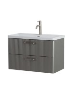 Тумба с раковиной BelBagno Due 80 ручки матовый атласный никель, сатин