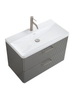 Тумба с раковиной BelBagno Due 80 ручки матовый атласный никель, сатин