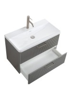 Тумба с раковиной BelBagno Due 80 ручки матовый атласный никель, сатин