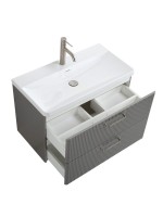 Тумба с раковиной BelBagno Due 80 ручки матовый атласный никель, сатин