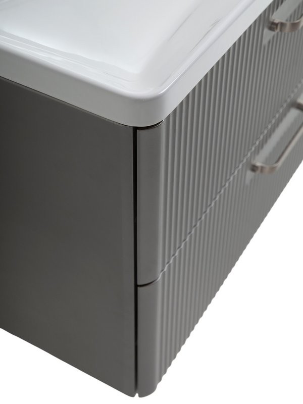 Тумба с раковиной BelBagno Due 80 ручки матовый атласный никель, сатин