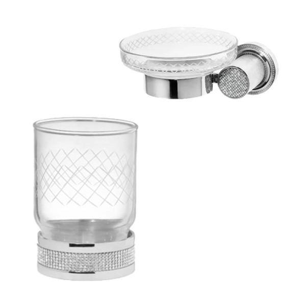 Набор Стакан Boheme Royal Cristal 10931-CR + Мыльница 10923-CR