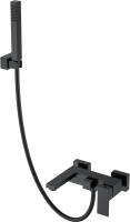 Смеситель для ванны с душем Boheme Qubic 473-B matt black
