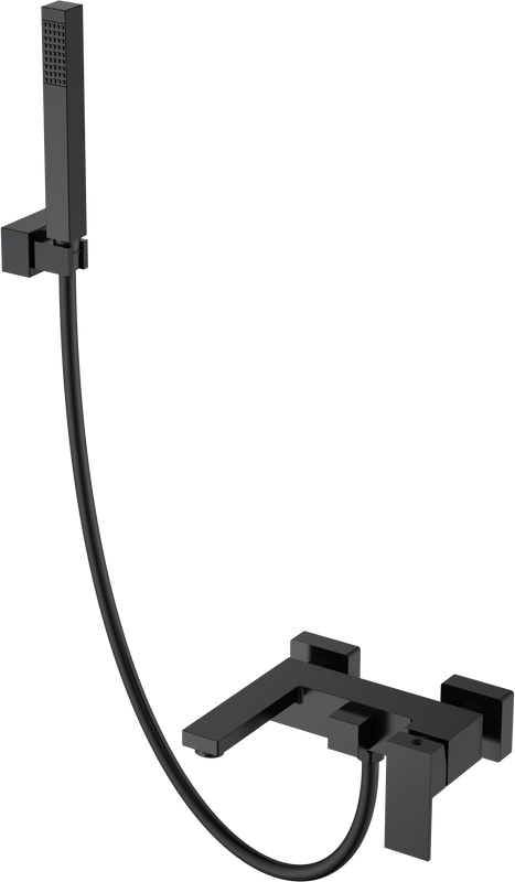 Смеситель для ванны с душем Boheme Qubic 473-B matt black