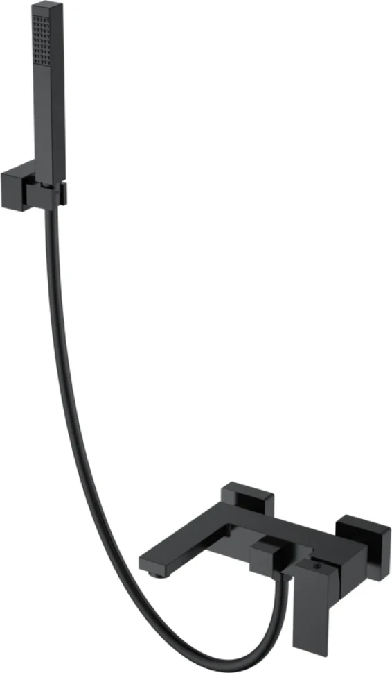 Смеситель для ванны с душем Boheme Qubic 473-B matt black