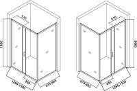 Душевой уголок Orange E23 13090TCR стекло прозрачное, профиль хром