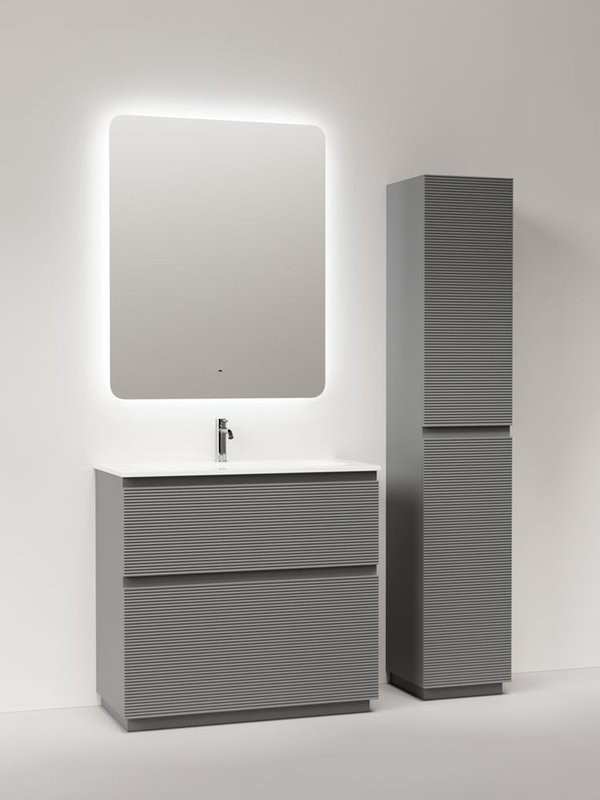 Мебель для ванной комнаты Sancos Folk Floor 90 напольная, ergraut soft, раковина CN7019