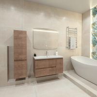 Тумба с раковиной Caprigo Forte 100 R подвесная, светлый орех