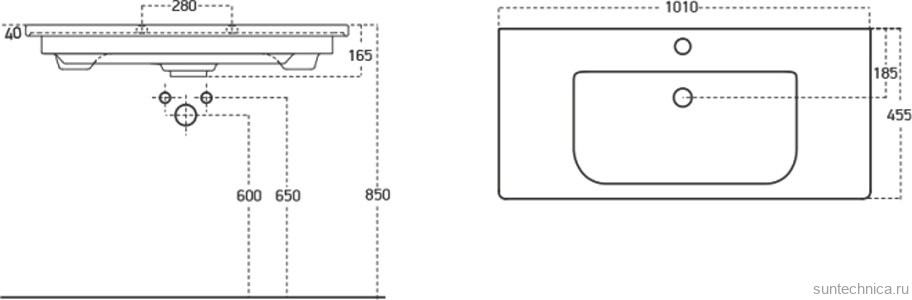 Тумба с раковиной Caprigo Forte 100 R подвесная, светлый орех