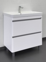 Тумба с раковиной Comforty Валдай 80Н напольная, матовая белая