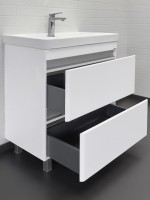 Тумба с раковиной Comforty Валдай 80Н напольная, матовая белая