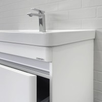 Тумба с раковиной Comforty Валдай 80Н напольная, матовая белая
