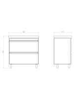 Тумба с раковиной Comforty Валдай 80Н напольная, матовая белая