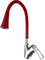 Смеситель для кухни Fashun A4466+A7358 с гибким изливом, хром, красный