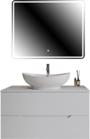 Мебель для ванной комнаты Orange Line 100 подвесная, 2 ящика, матовая белая с раковиной B08-585w