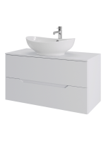 Мебель для ванной комнаты Orange Line 100 подвесная, 2 ящика, матовая белая с раковиной B08-585w