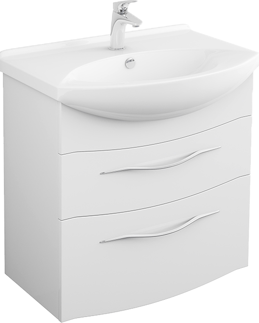 Тумба с раковиной Owl 1975 Vessla stor 65, подвесная, белый лак