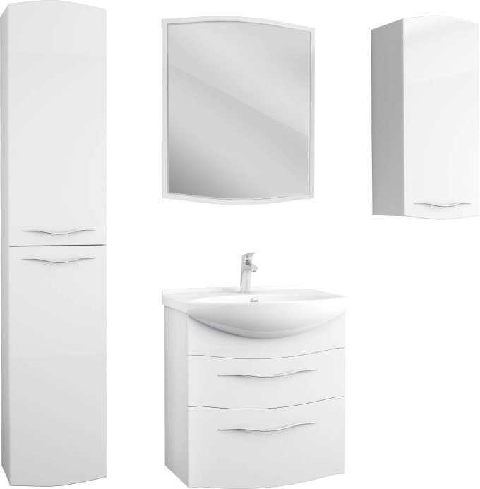 Тумба с раковиной Owl 1975 Vessla stor 65, подвесная, белый лак