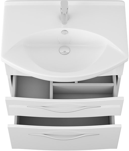 Тумба с раковиной Owl 1975 Vessla stor 65, подвесная, белый лак