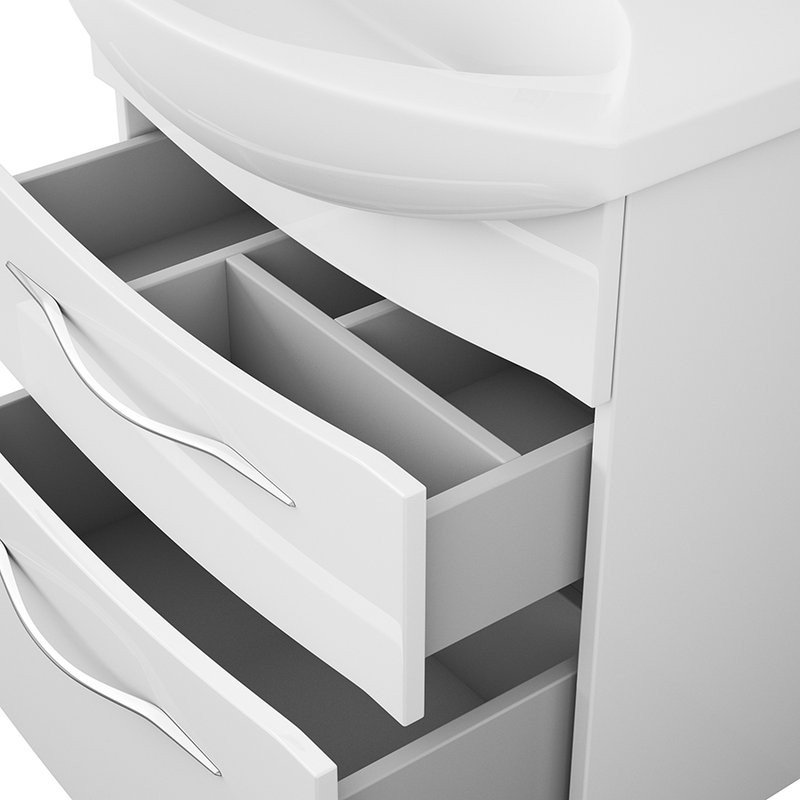 Тумба с раковиной Owl 1975 Vessla stor 65, подвесная, белый лак