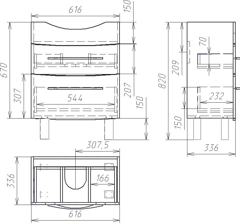 Тумба с раковиной Owl 1975 Vessla stor 65, подвесная, белый лак
