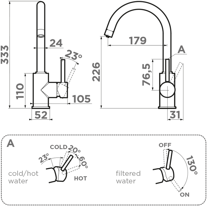 Смеситель для кухни Omoikiri Shinagawa 2 Plus SA бежевый