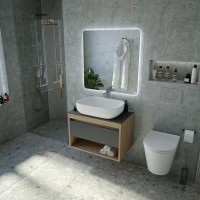 Тумба с раковиной Teymi Ritta 65 дуб эврика, матовый графит, раковина Solli 60