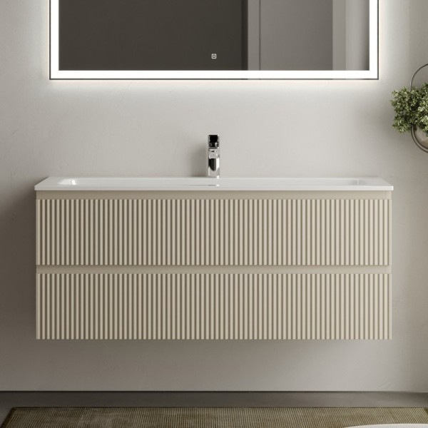 Тумба с раковиной Sancos Snob R 120 см, beige soft, раковина CN7017