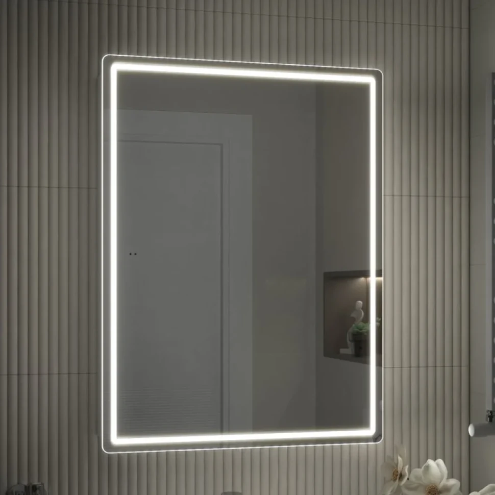 Зеркало-шкаф Vigo Geometry Comfort 60 с подсветкой и антизапотевателем, белый