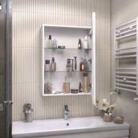 Зеркало-шкаф Vigo Geometry Comfort 60 с подсветкой и антизапотевателем, белый