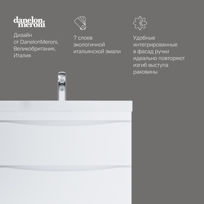 Мебель для ванной комнаты AM.PM Like 80 напольная, белый глянец