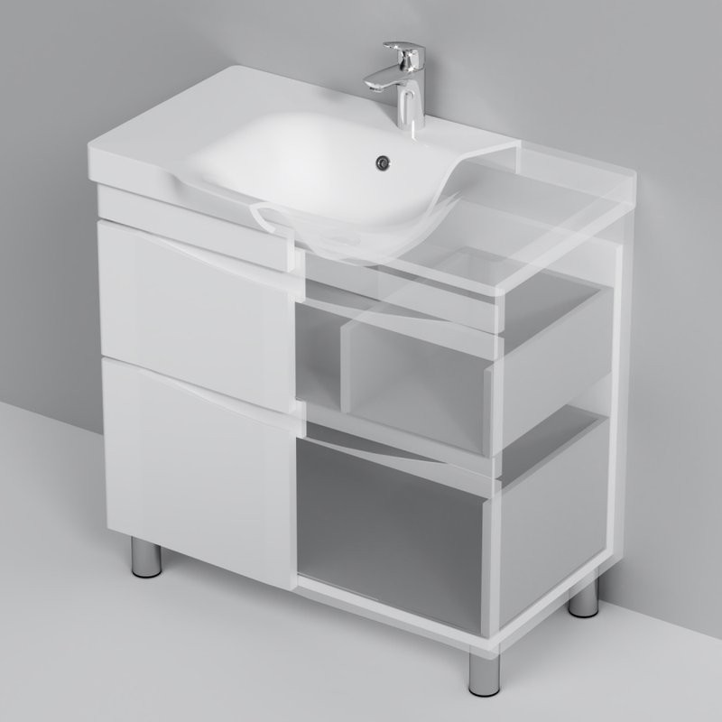 Мебель для ванной комнаты AM.PM Like 80 напольная, белый глянец