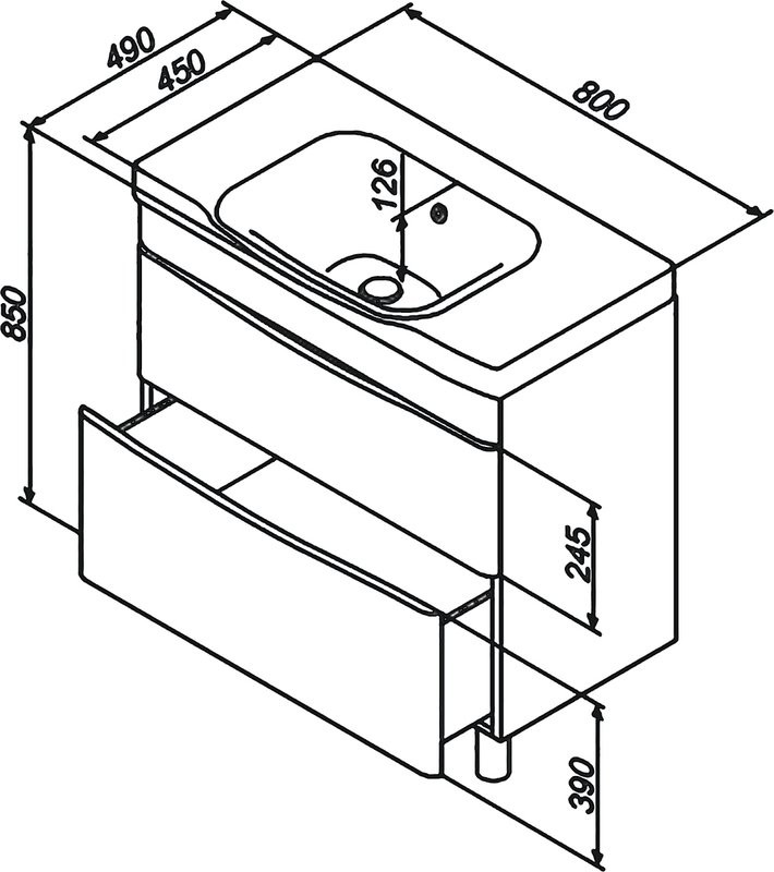 Мебель для ванной комнаты AM.PM Like 80 напольная, белый глянец