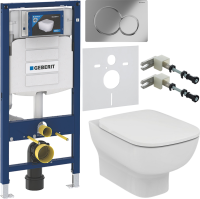 Комплект Унитаз подвесной Ideal Standard Esedra AquaBlade T386001 + Крышка T318101 с микролифтом + Инсталляция Geberit Duofix UP 320 111.300.00.5 + Кнопка Sigma 01 115.770.21.5 хром + Крепления 111.815.00.1 к стене + Звукоизоляция