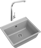 Комплект Мойка GranFest Vertex GF-V-580 серая + Смеситель MEGA Mega