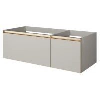 Тумба под раковину без столешницы Armadi Art Quatro 2 120 cashmere, профиль matt gold