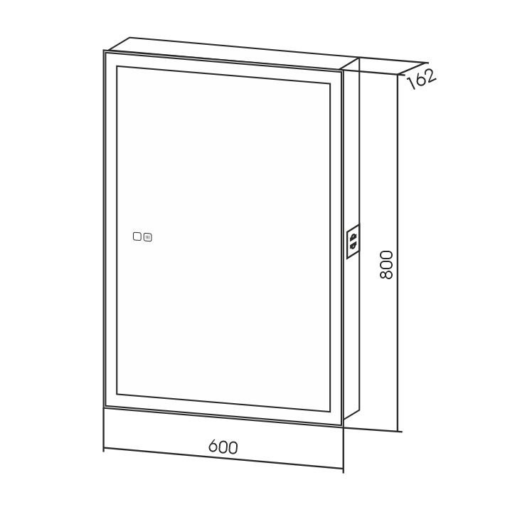 Зеркало в ванную с шкафом AQUAme AQM9201 60x80