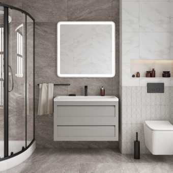 Мебель для ванной Art&Max Platino 90, подвесная, светло-серая матовая