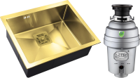Комплект Мойка Zorg Inox PVD SZR-5844 bronze + Измельчитель Inox D