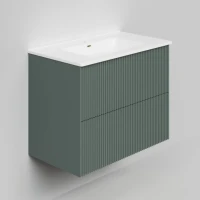 Тумба под раковину La Fenice TERRA Twin Grigio серо-зелёная матовая 80 см