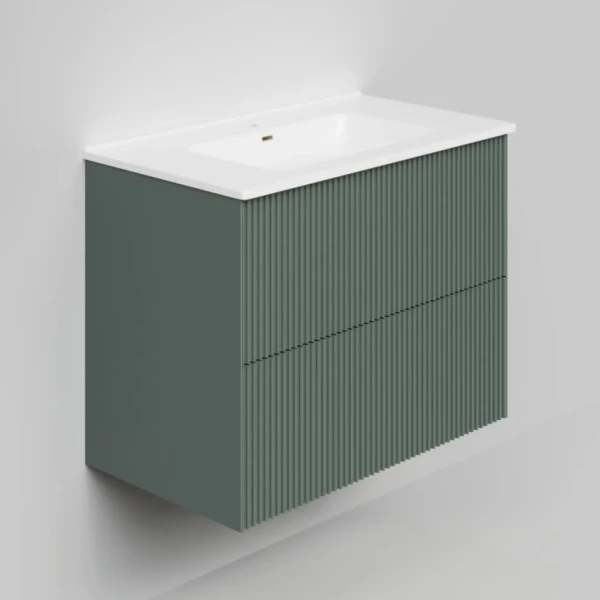 Тумба под раковину La Fenice TERRA Twin Grigio серо-зелёная матовая 80 см