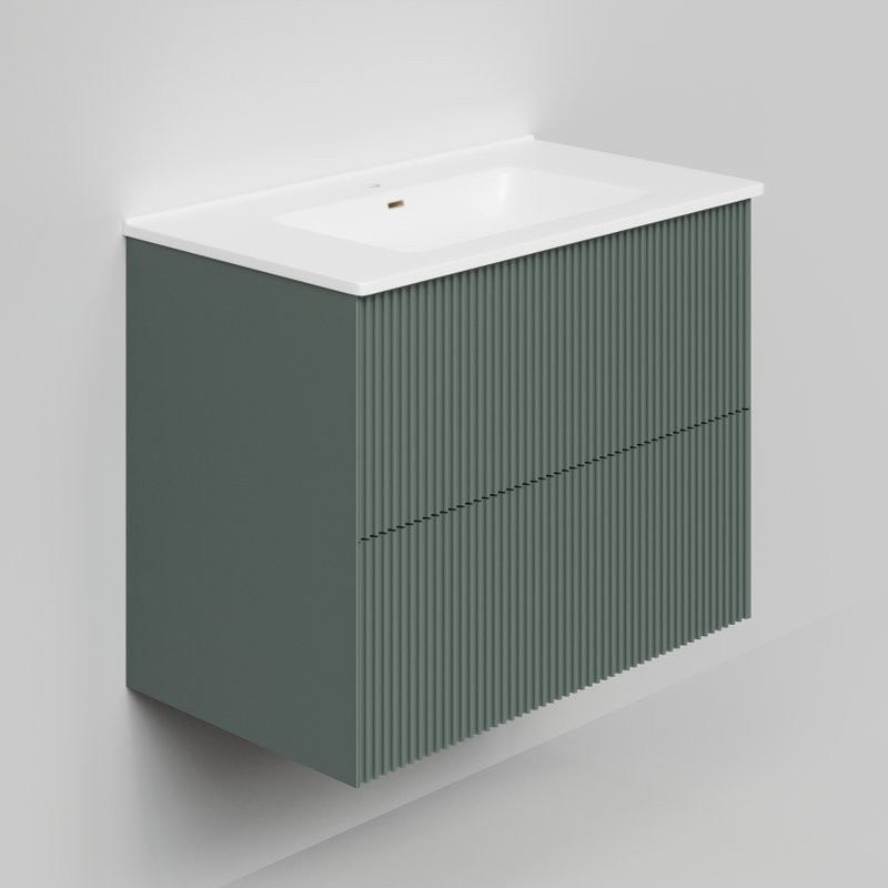 Тумба под раковину La Fenice TERRA Twin Grigio серо-зелёная матовая 80 см