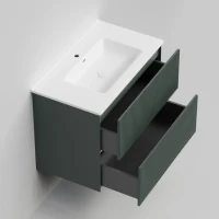 Тумба под раковину La Fenice TERRA Twin Grigio серо-зелёная матовая 80 см