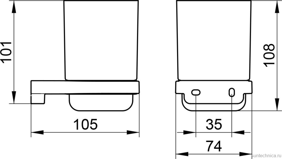 Стакан для ванной Keuco Collection Moll 12750 настенный, серый