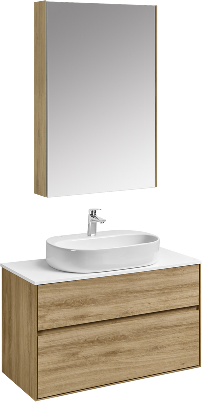 Мебель для ванной комнаты AQUATON Либерти 100 со столешницей белый глянец, раковина Одри 62