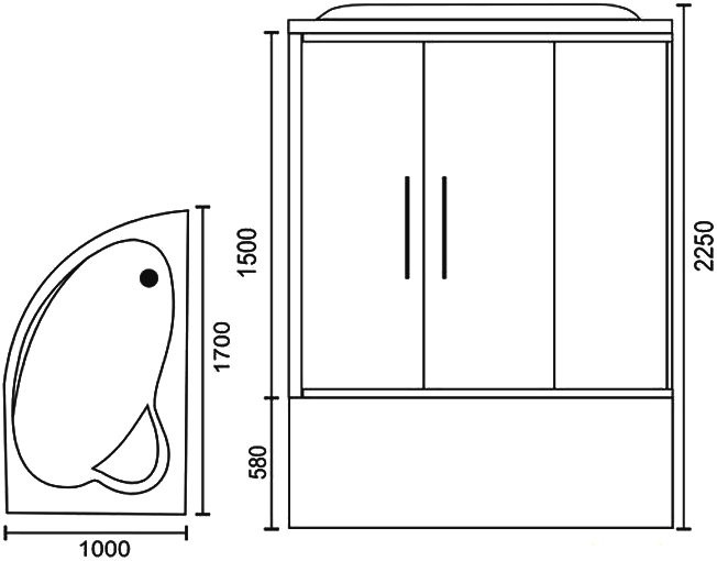 Душевой бокс Royal Bath ALP RB170ALP-T-CH-R