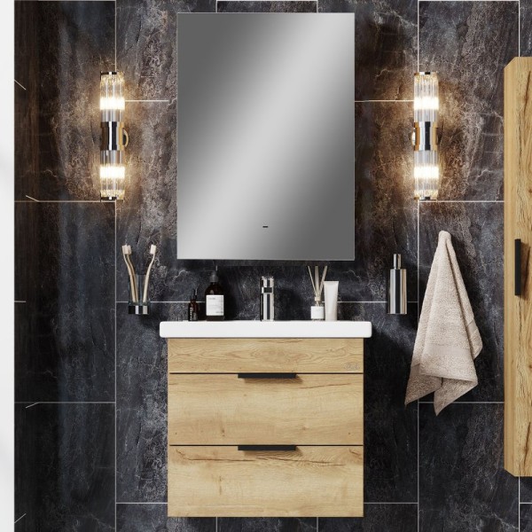 Мебель для ванной комнаты Onika Легран 50.13 дуб галифакс, зеркало DIWO Элиста