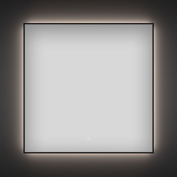 Зеркало Wellsee 7 Rays’ Spectrum 50х50 с подсветкой, черное матовое